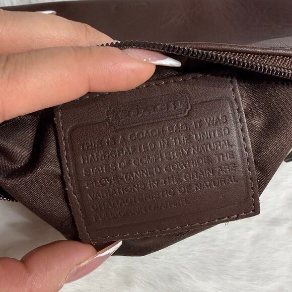 VINTAGE COACH MAHOGANY BROWN LEATHER FLAT SMALL COSMETIC BAG CASE POUCH 6990 - Picture 5 of 6